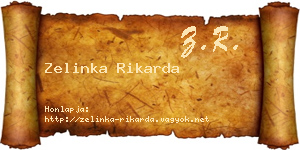 Zelinka Rikarda névjegykártya